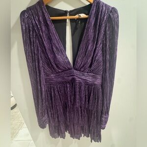 BCBG purple shiny new years dress